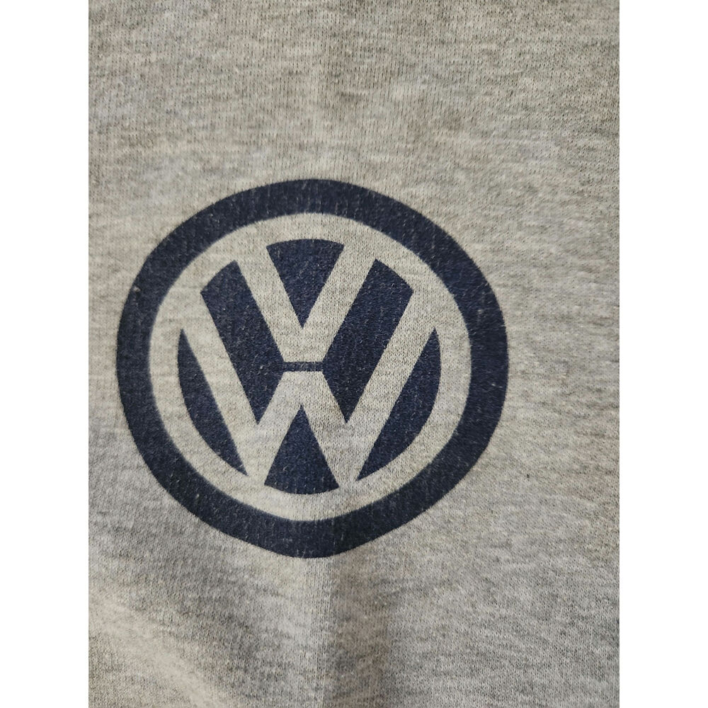 Volkswagen Hoodie Mens Medium Gray VW Logo Pullover Sweatshirt Pennant - Picture 2 of 4